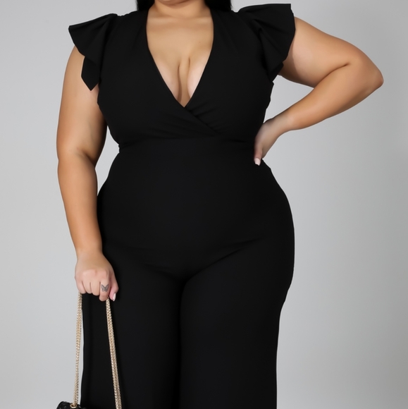Black Romper. Sizes 1X, 2X and 3X - Picture 1 of 2